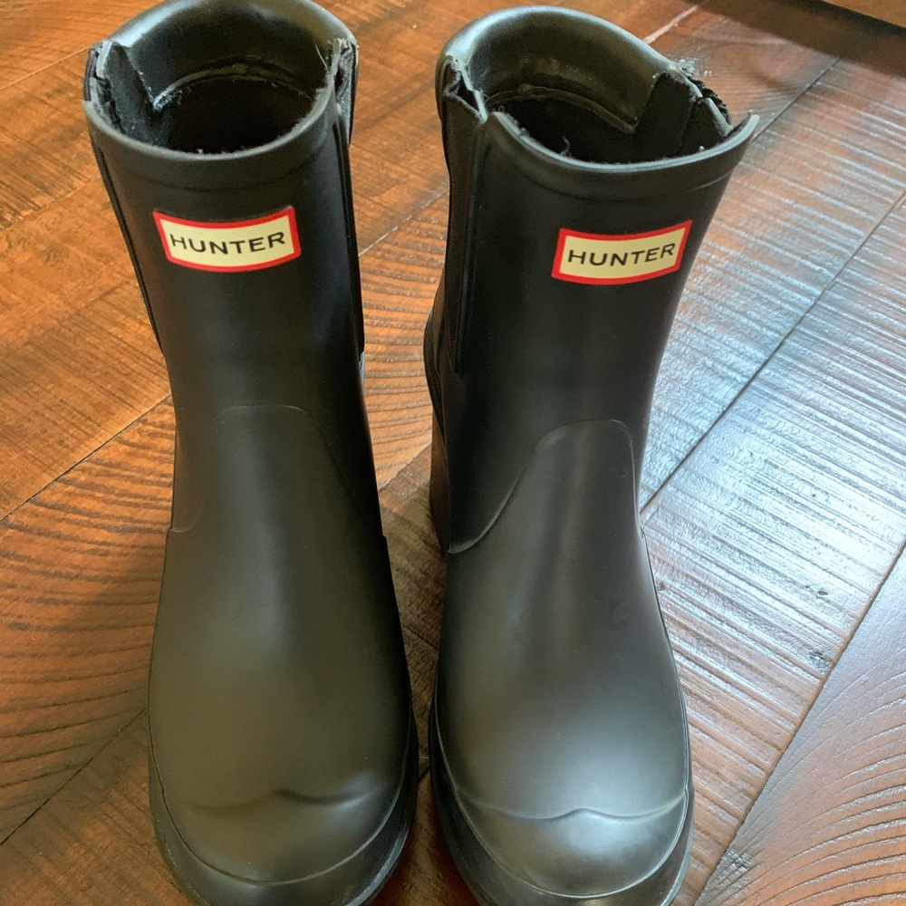 Hunter platform ankle rain boots